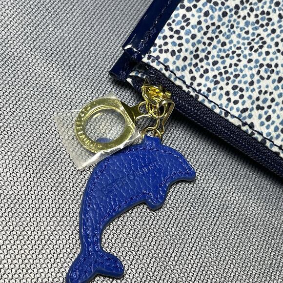 Vintage Estee Lauder Cosmetic Bag Blue Vinyl Spotted Makeup Pouch New No Tags - Picture 4 of 9